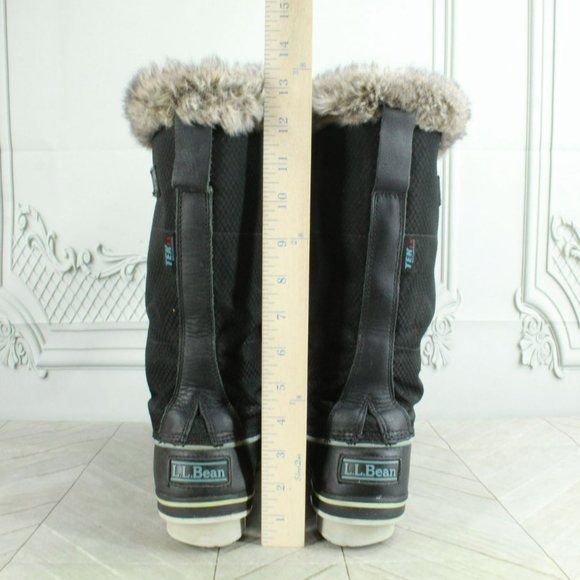 LL Bean Rangeley Black Leather Waterproof Insulated Tall Pac Boots Size 10 M - Picture 5 of 9